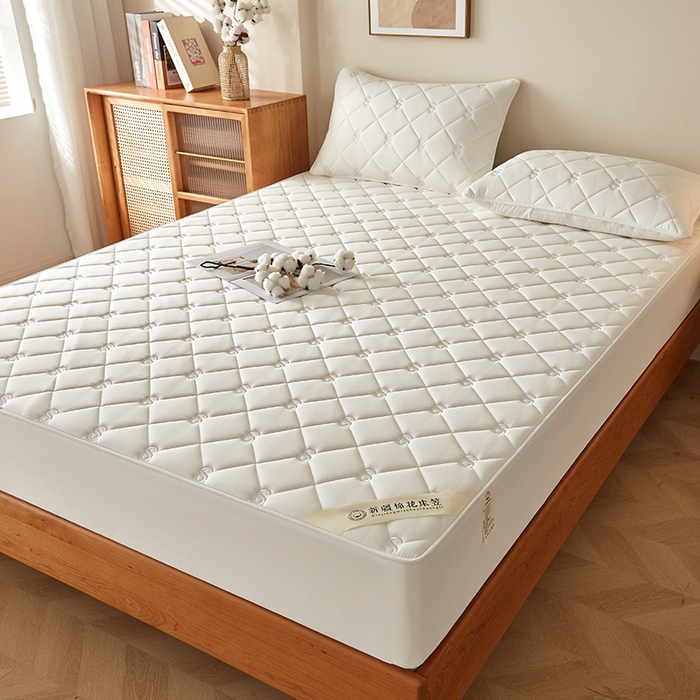 91家纺网 家纺一手货源 找家纺 红淳家纺 2025新款全棉纯棉新疆棉花S款床笠单品床笠床笠单件 棉花S款-奶白