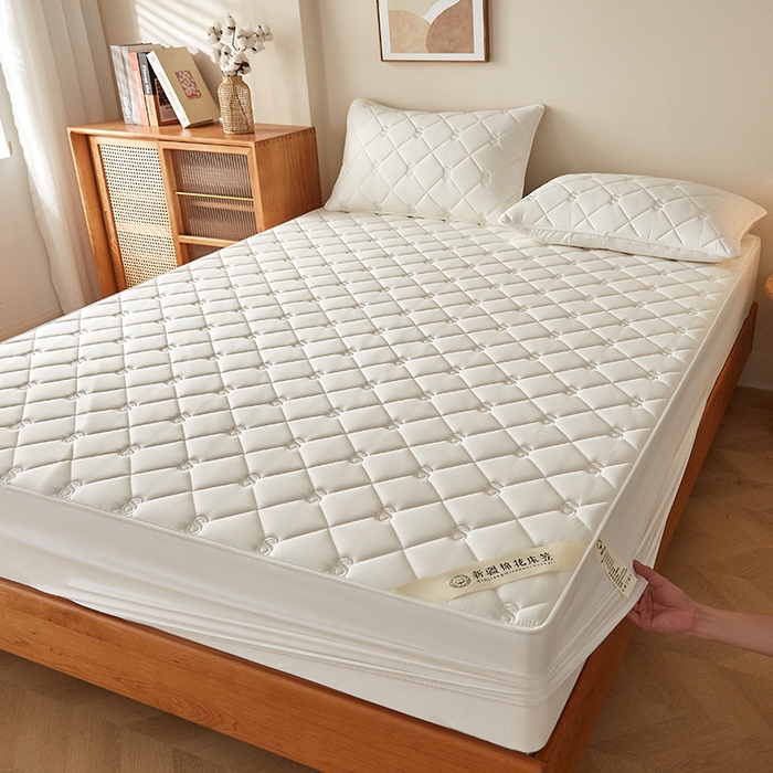 91家纺网 家纺一手货源 找家纺 红淳家纺 2025新款全棉纯棉新疆棉花S款床笠单品床笠床笠单件 棉花S款-奶白