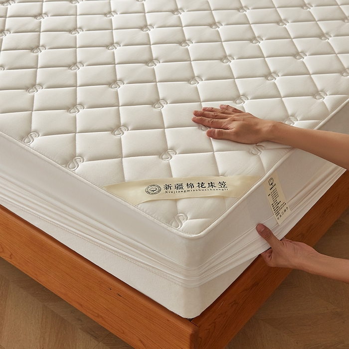 91家纺网 家纺一手货源 找家纺 红淳家纺 2025新款全棉纯棉新疆棉花S款床笠单品床笠床笠单件 棉花S款-奶白