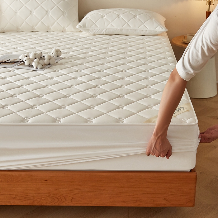 91家纺网 家纺一手货源 找家纺 红淳家纺 2025新款全棉纯棉新疆棉花S款床笠单品床笠床笠单件 棉花S款-奶白