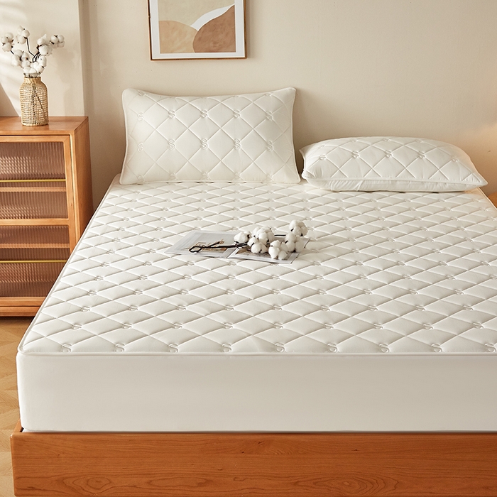 91家纺网 家纺一手货源 找家纺 红淳家纺 2025新款全棉纯棉新疆棉花S款床笠单品床笠床笠单件 棉花S款-奶白