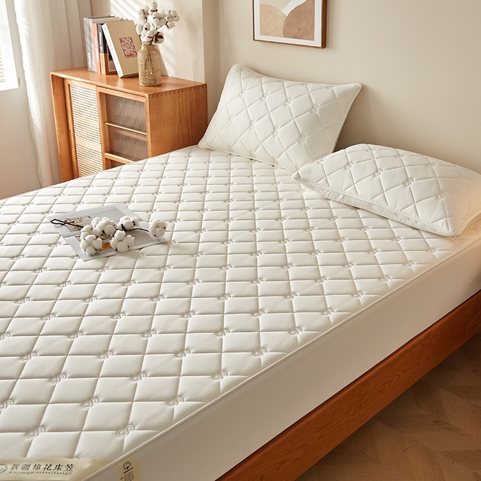 91家纺网 家纺一手货源 找家纺 红淳家纺 2025新款全棉纯棉新疆棉花S款床笠单品床笠床笠单件 棉花S款-奶白