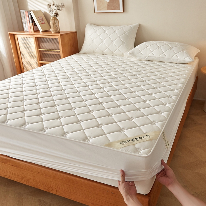 91家纺网 家纺一手货源 找家纺 红淳家纺 2025新款全棉纯棉新疆棉花S款床笠单品床笠床笠单件 棉花S款-奶白