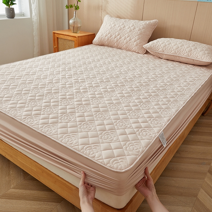 91家纺网 家纺一手货源 找家纺 红淳家纺 2025新款50s长绒棉纯色四件套及单品-单床单 亚麻棕