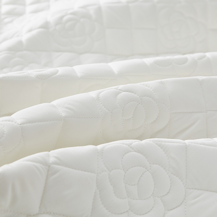 91家纺网 家纺一手货源 找家纺 红淳家纺 2025新款山茶花款防水夹棉床笠单品床笠床笠单件 山茶花-奶白