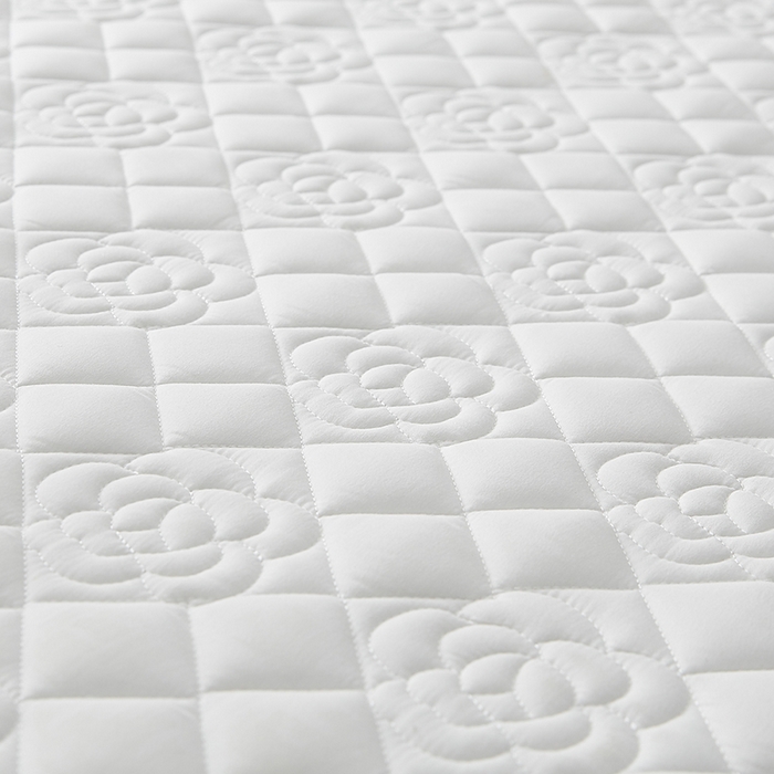 91家纺网 家纺一手货源 找家纺 红淳家纺 2025新款山茶花款防水夹棉床笠单品床笠床笠单件 山茶花-奶白