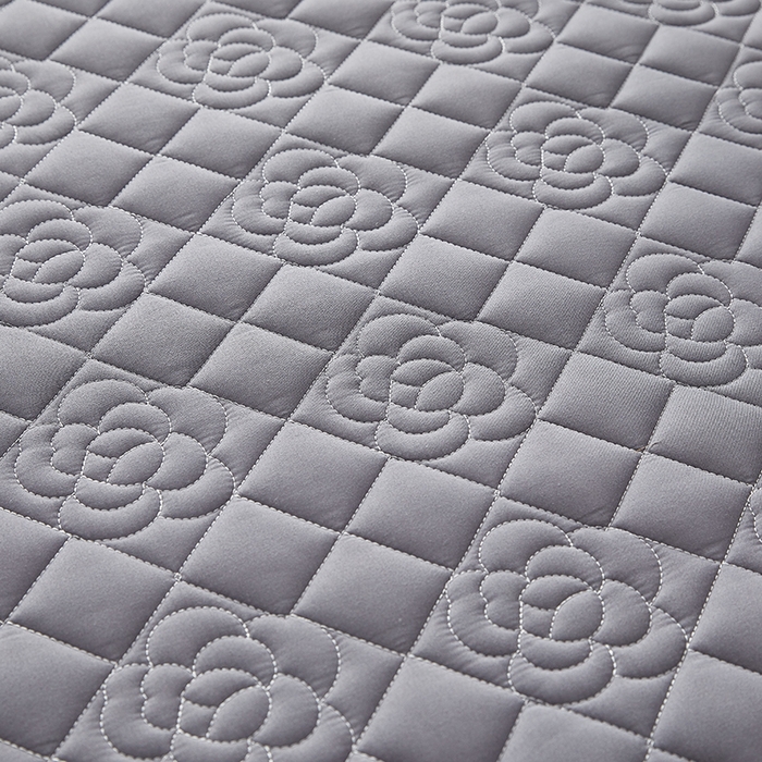 91家纺网 家纺一手货源 找家纺 红淳家纺 2025新款山茶花款防水夹棉床笠单品床笠床笠单件 山茶花-深灰