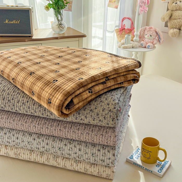 （总）床盖工厂店 2025新款全棉纯棉纱布加宝宝绒填充棉花床盖三件套