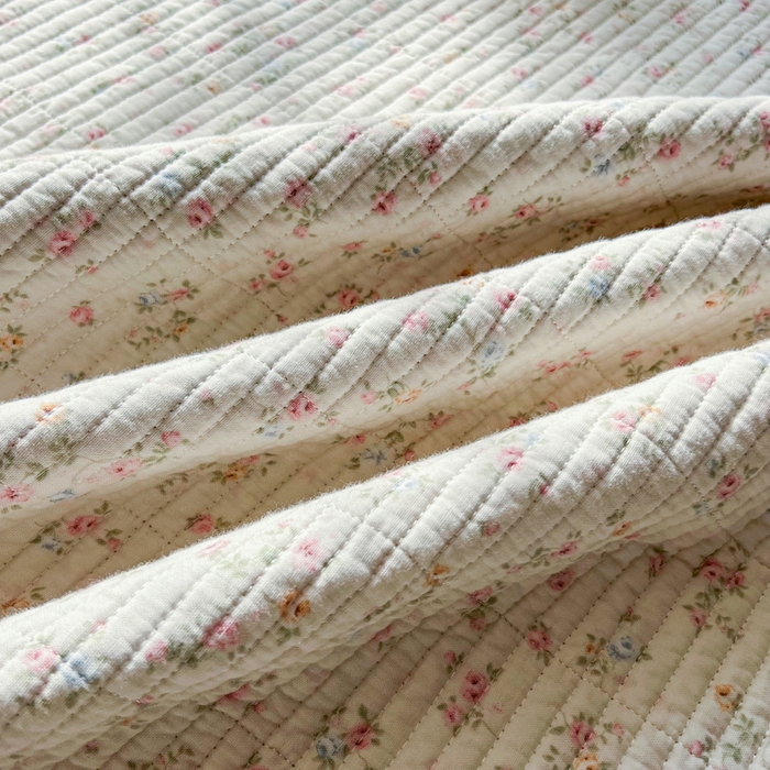 91家纺网 家纺一手货源 找家纺 床盖工厂店 2025新款全棉纯棉纱布加宝宝绒填充棉花床盖三件套 浅夏-米