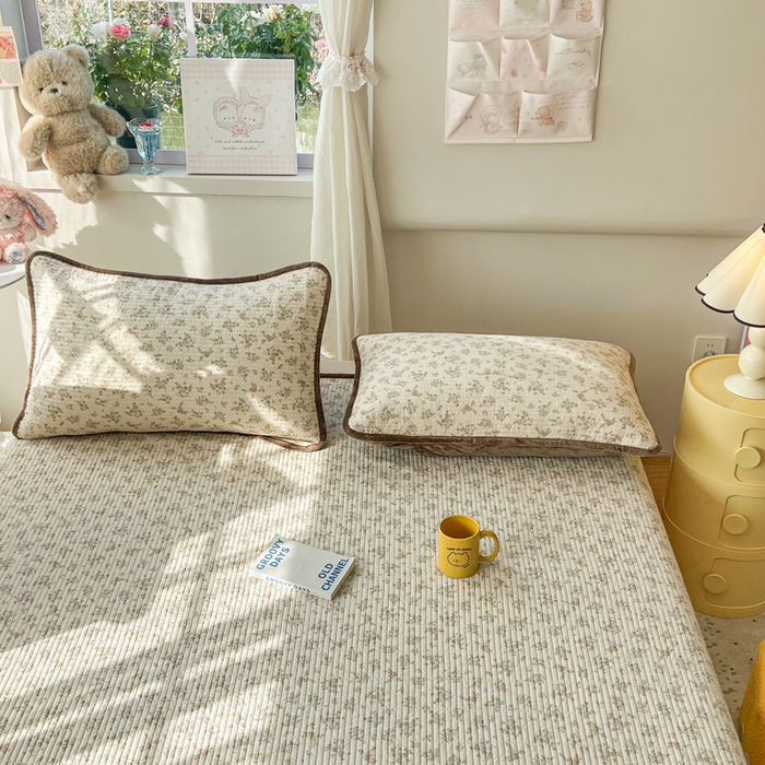 91家纺网 家纺一手货源 找家纺 床盖工厂店 2025新款全棉纯棉纱布加宝宝绒填充棉花床盖三件套 秀雅