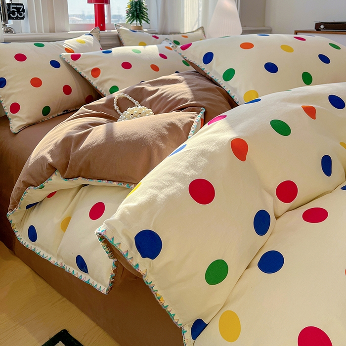 91家纺网 家纺一手货源 找家纺 （总）棉生活家纺 2025新款简约北欧风全棉纯棉磨毛贝壳边四件套