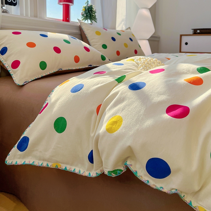 91家纺网 家纺一手货源 找家纺 棉生活家纺 2025新款简约北欧风全棉纯棉磨毛贝壳边四件套 圆舞曲