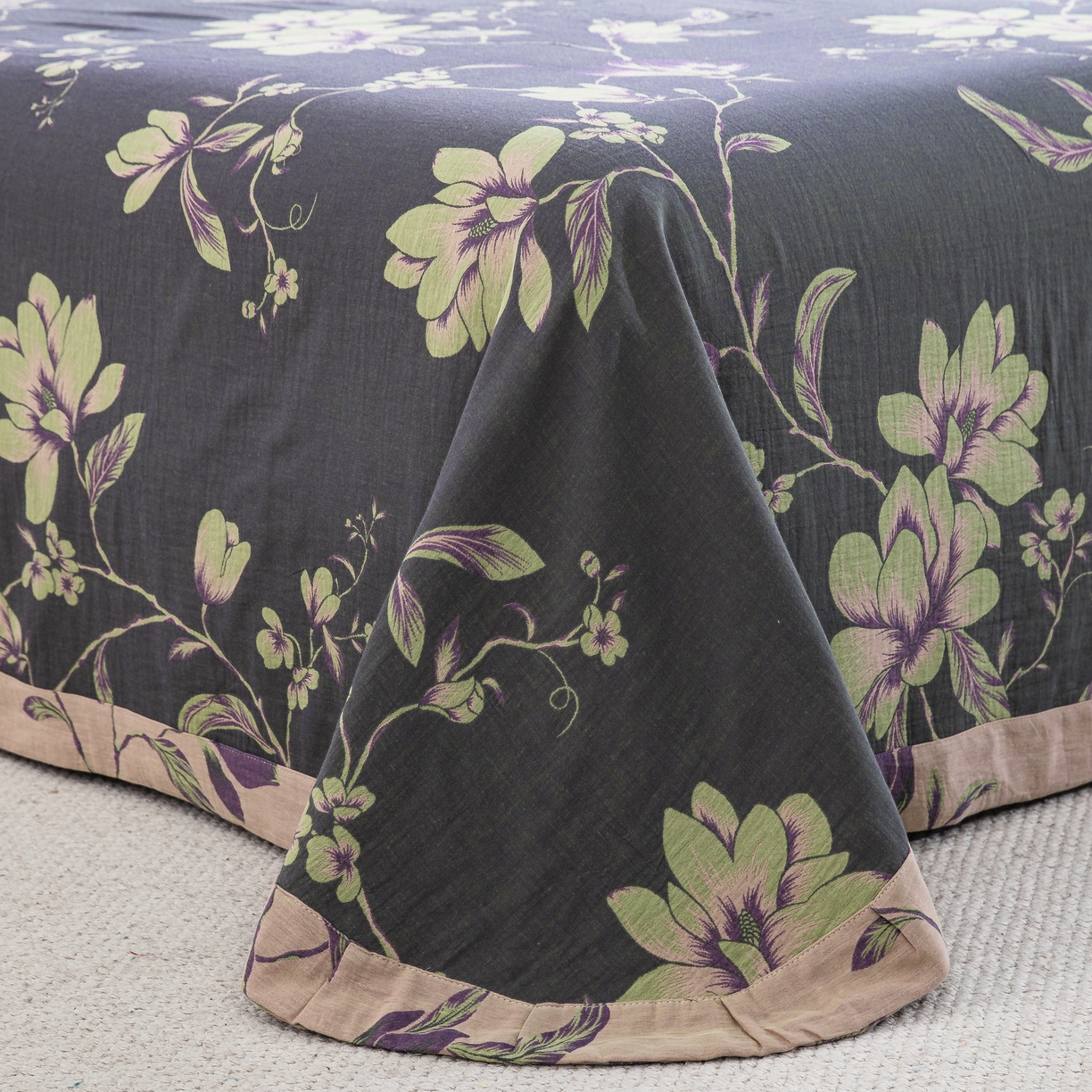 91家纺网 家纺一手货源 找家纺 （总）双层纱家居 2025新款纯棉双层纱纽扣款四件套