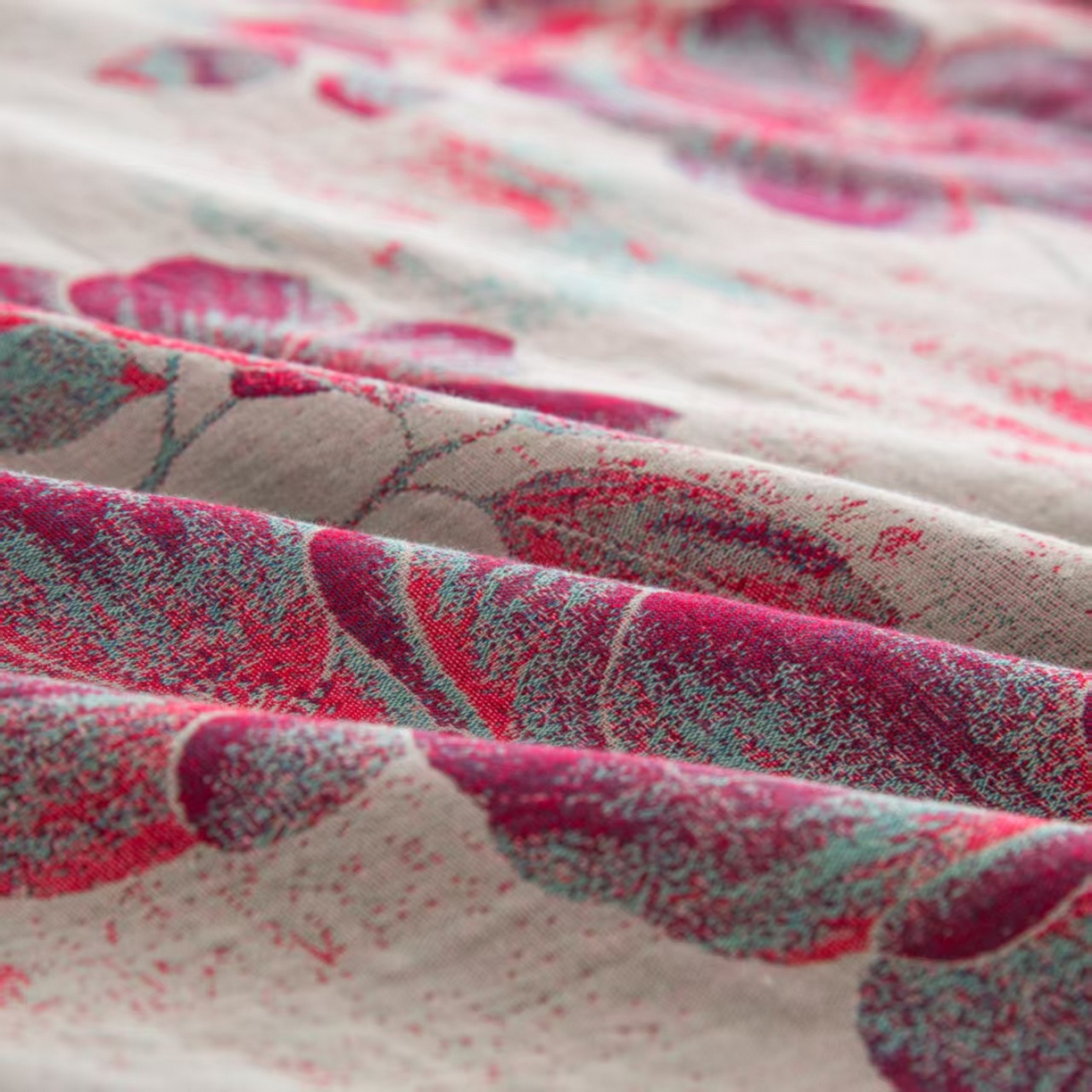 91家纺网 家纺一手货源 找家纺 双层纱家居 2025新款纯棉双层纱纽扣款四件套 流金岁月粉灰