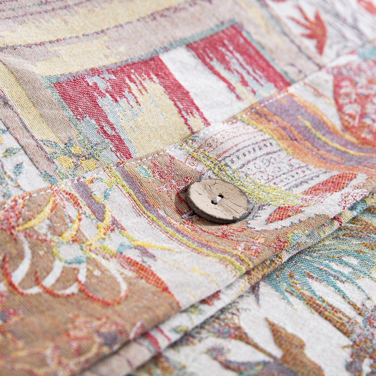 91家纺网 家纺一手货源 找家纺 双层纱家居 2025新款纯棉双层纱纽扣款四件套 亭亭玉立