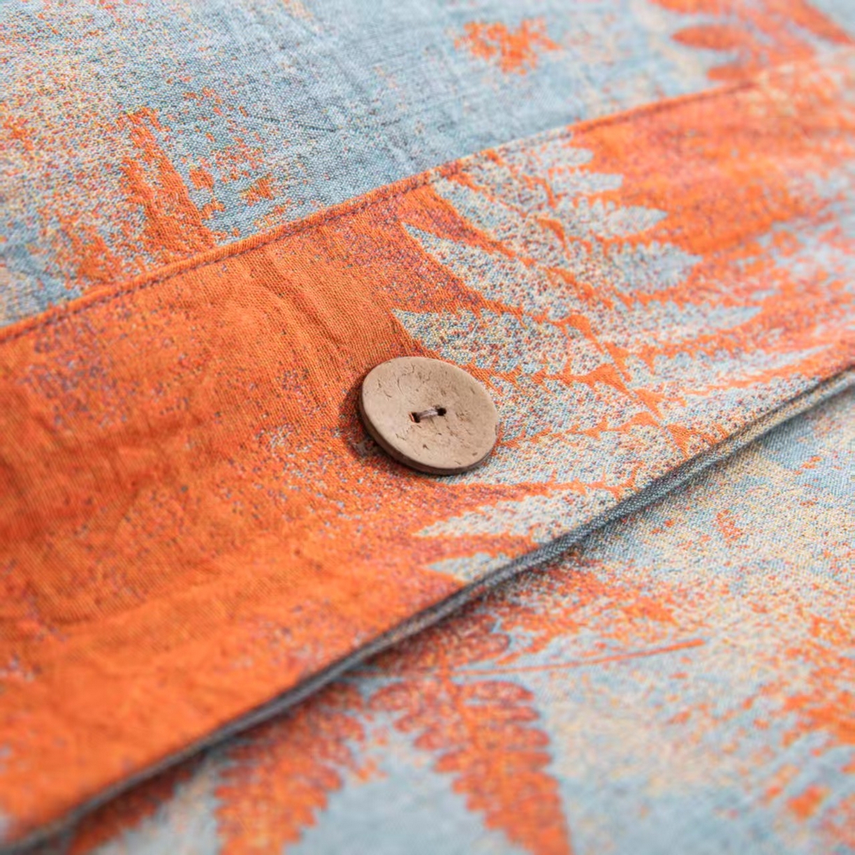 91家纺网 家纺一手货源 找家纺 双层纱家居 2025新款纯棉双层纱纽扣款四件套 羽毛桔