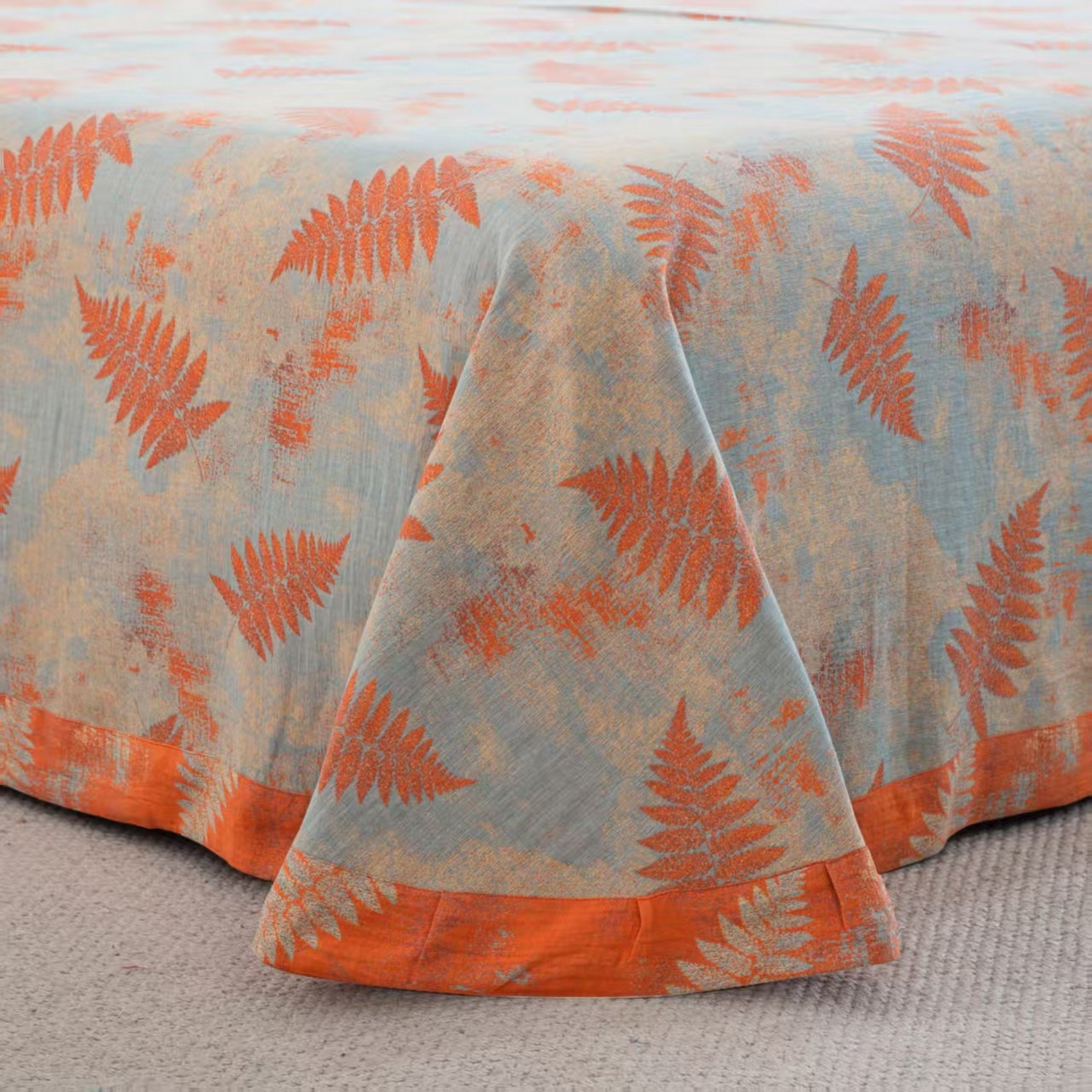 91家纺网 家纺一手货源 找家纺 双层纱家居 2025新款纯棉双层纱纽扣款四件套 羽毛桔