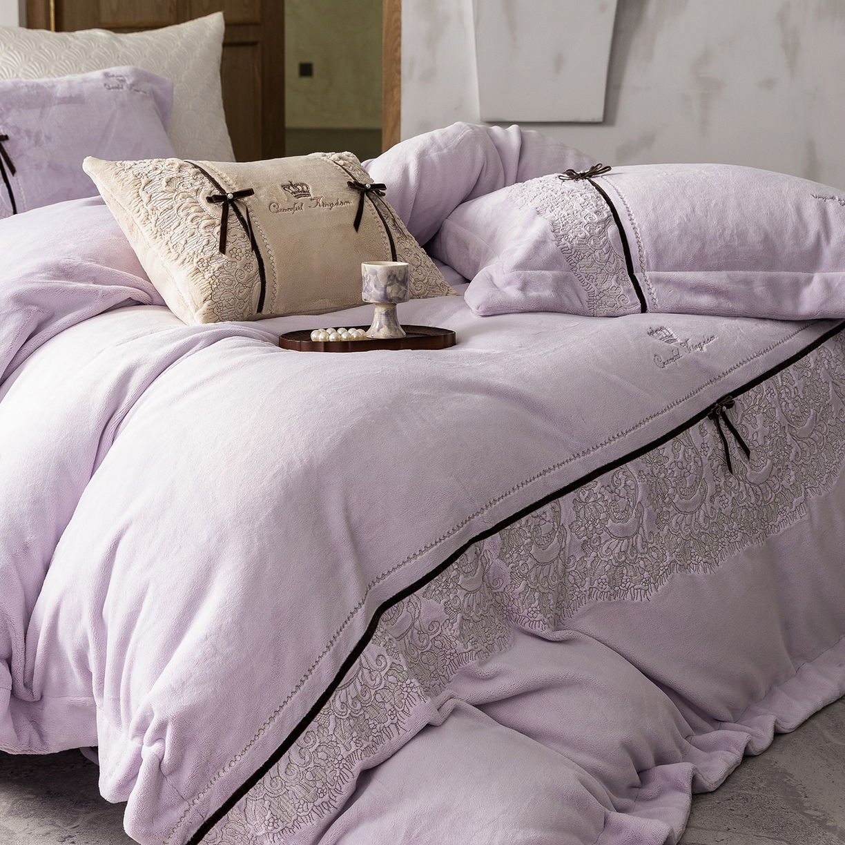 91家纺网 家纺一手货源 找家纺 （总）涞澳家纺 2025新款牛奶绒四件套-维拉诗镜