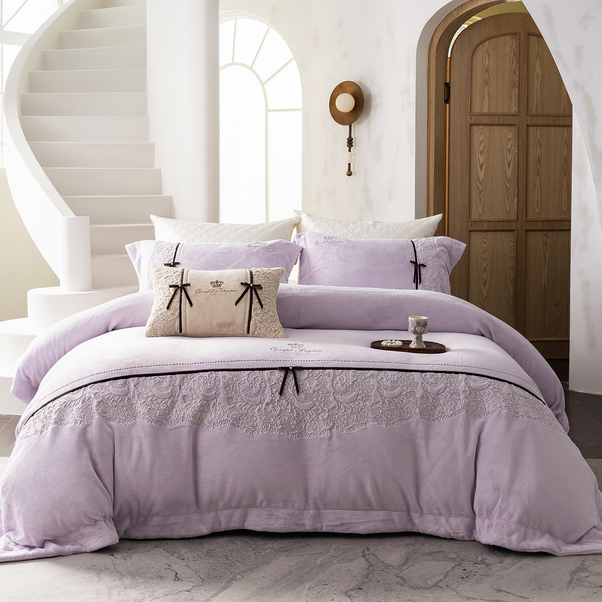 91家纺网 家纺一手货源 找家纺 （总）涞澳家纺 2025新款牛奶绒四件套-维拉诗镜