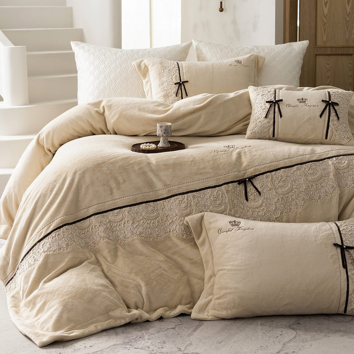 涞澳家纺 2025新款牛奶绒四件套-维拉诗镜 维拉诗镜-舒芙蕾