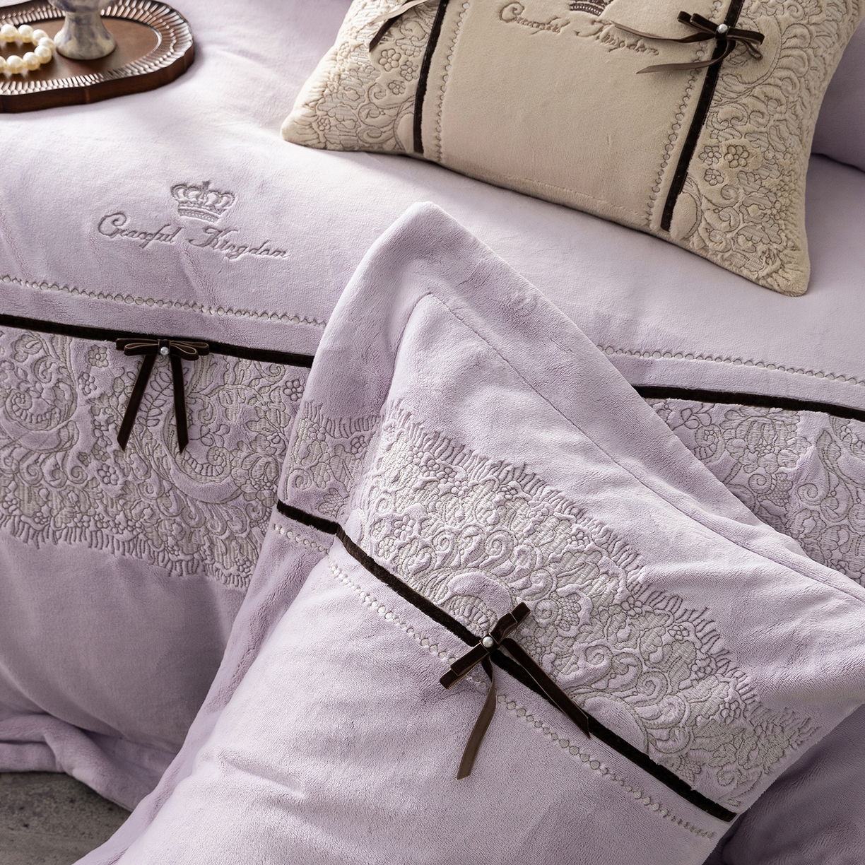 91家纺网 家纺一手货源 找家纺 涞澳家纺 2025新款牛奶绒四件套-维拉诗镜 维拉诗镜-帛紫