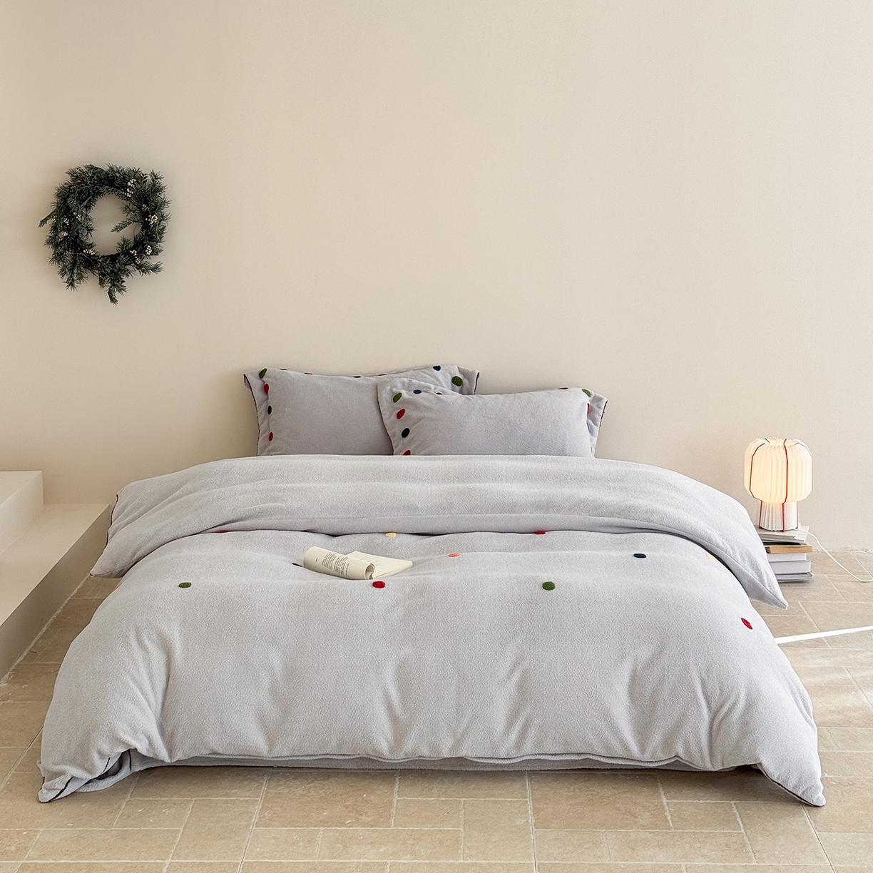 91家纺网 家纺一手货源 找家纺 涞澳家纺 2025新款半边绒四件套-月澜绘梦 月澜绘梦-灰