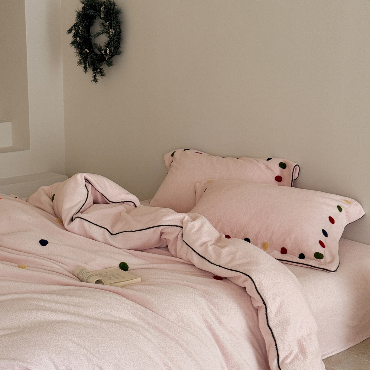 91家纺网 家纺一手货源 找家纺 涞澳家纺 2025新款半边绒四件套-月澜绘梦 月澜绘梦-粉