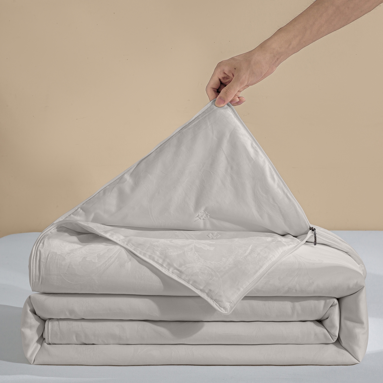 91家纺网 家纺一手货源 找家纺 （总）茧月家纺 2025新款拉链款二合一蚕丝子母被被子被芯