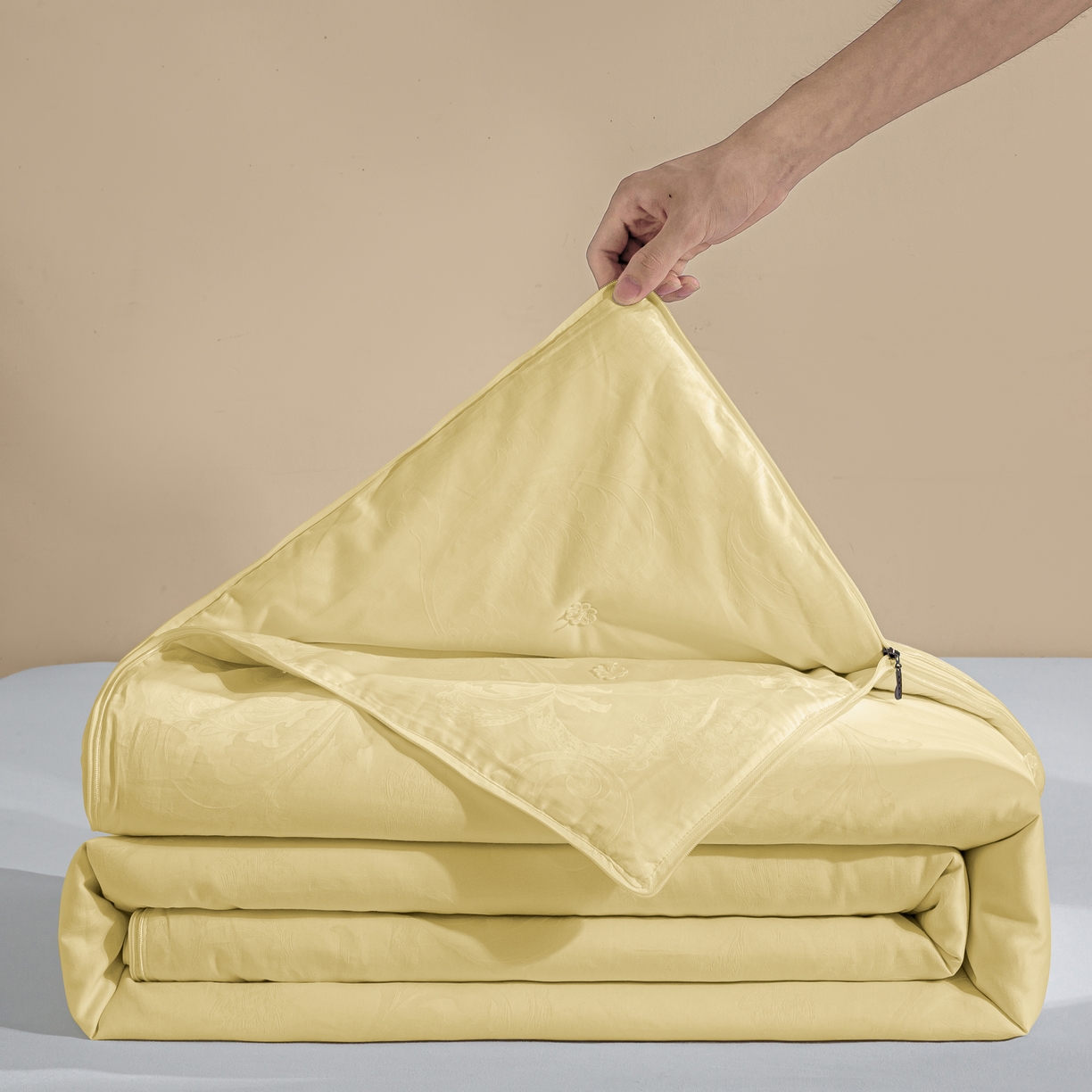 91家纺网 家纺一手货源 找家纺 （总）茧月家纺 2025新款拉链款二合一蚕丝子母被被子被芯