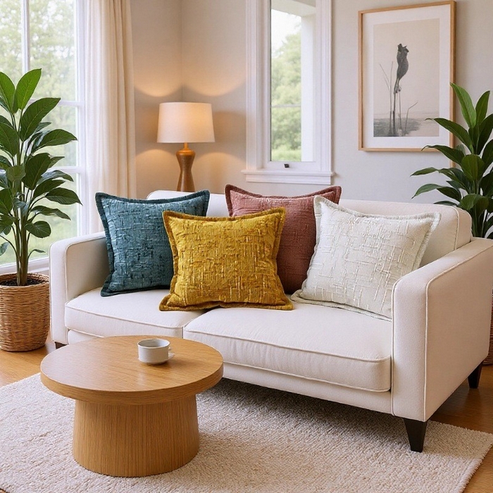 91家纺网 家纺一手货源 找家纺 （总）爱家居 2025新款跨境亚马逊加厚双面雪尼尔宽边枕套美式压边抱枕客厅纯色靠垫