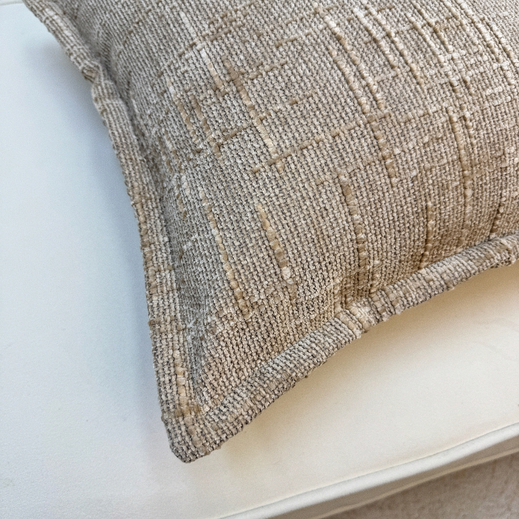 91家纺网 家纺一手货源 找家纺 爱家居 2025新款跨境亚马逊加厚双面雪尼尔宽边枕套美式压边抱枕客厅纯色靠垫 宽边雪尼尔—卡其色