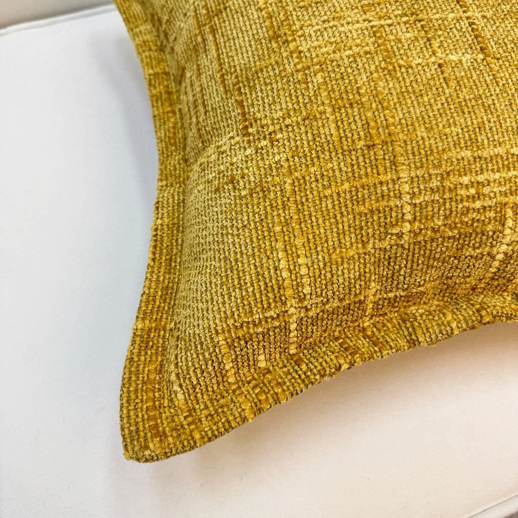 91家纺网 家纺一手货源 找家纺 爱家居 2025新款跨境亚马逊加厚双面雪尼尔宽边枕套美式压边抱枕客厅纯色靠垫 宽边雪尼尔—暖黄