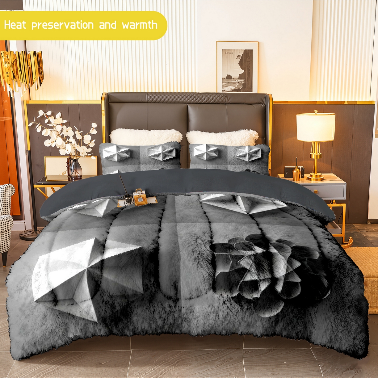 合纵跨境工厂 一件定制pod模式jit跨境180G牛奶绒被子三件套一件代发temu希音集采shein亚马逊24h发 015923329