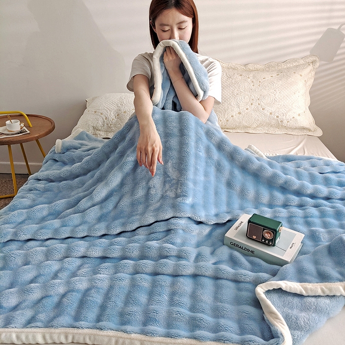 91家纺网 家纺一手货源 找家纺 （总）伊凡毯业 2025新款260克云貂绒毛毯盖毯子直播爆款跑量毛毯