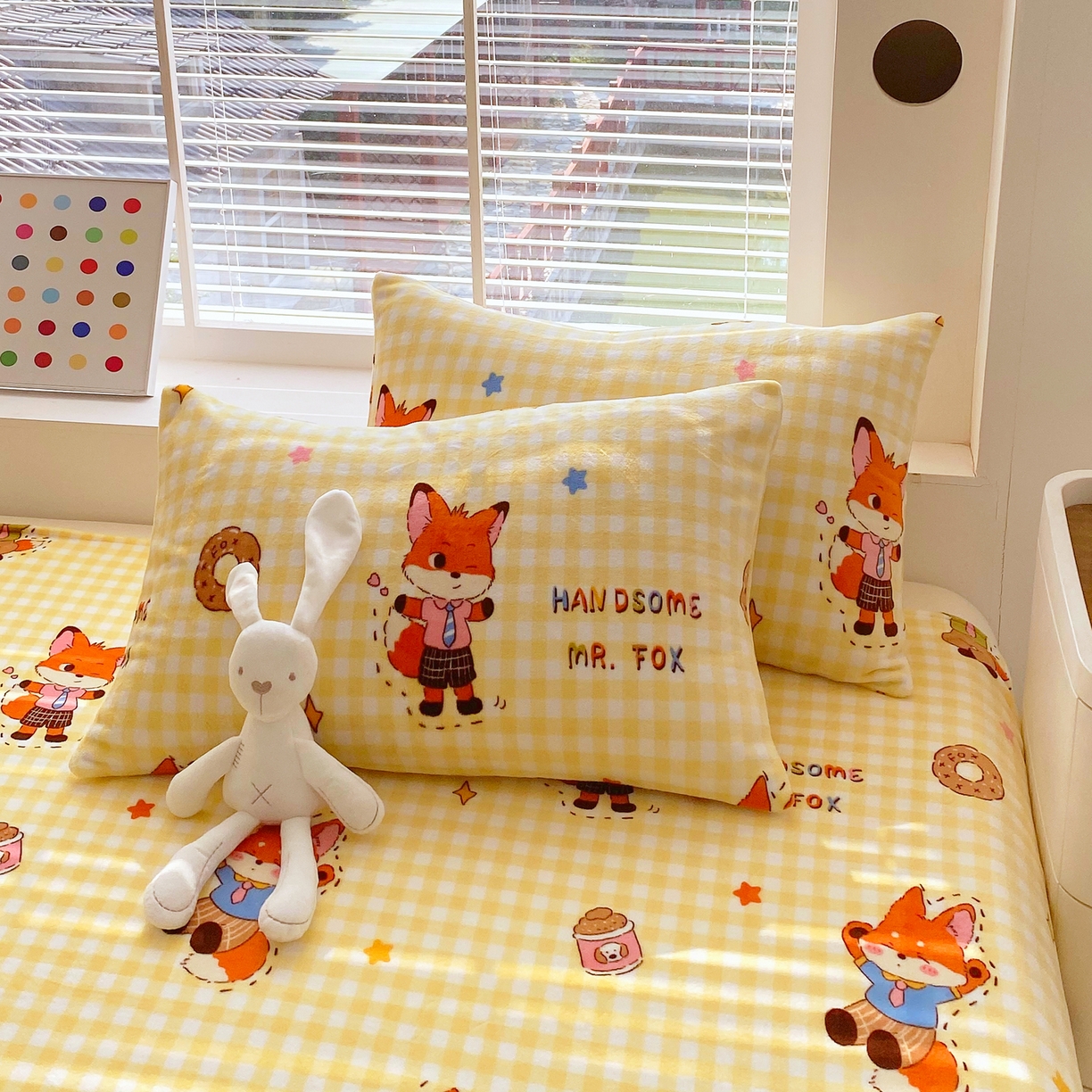 91家纺网 家纺一手货源 找家纺 金鑫汇家纺 2025年加厚高克重A类牛奶绒单枕套 狐狸先生