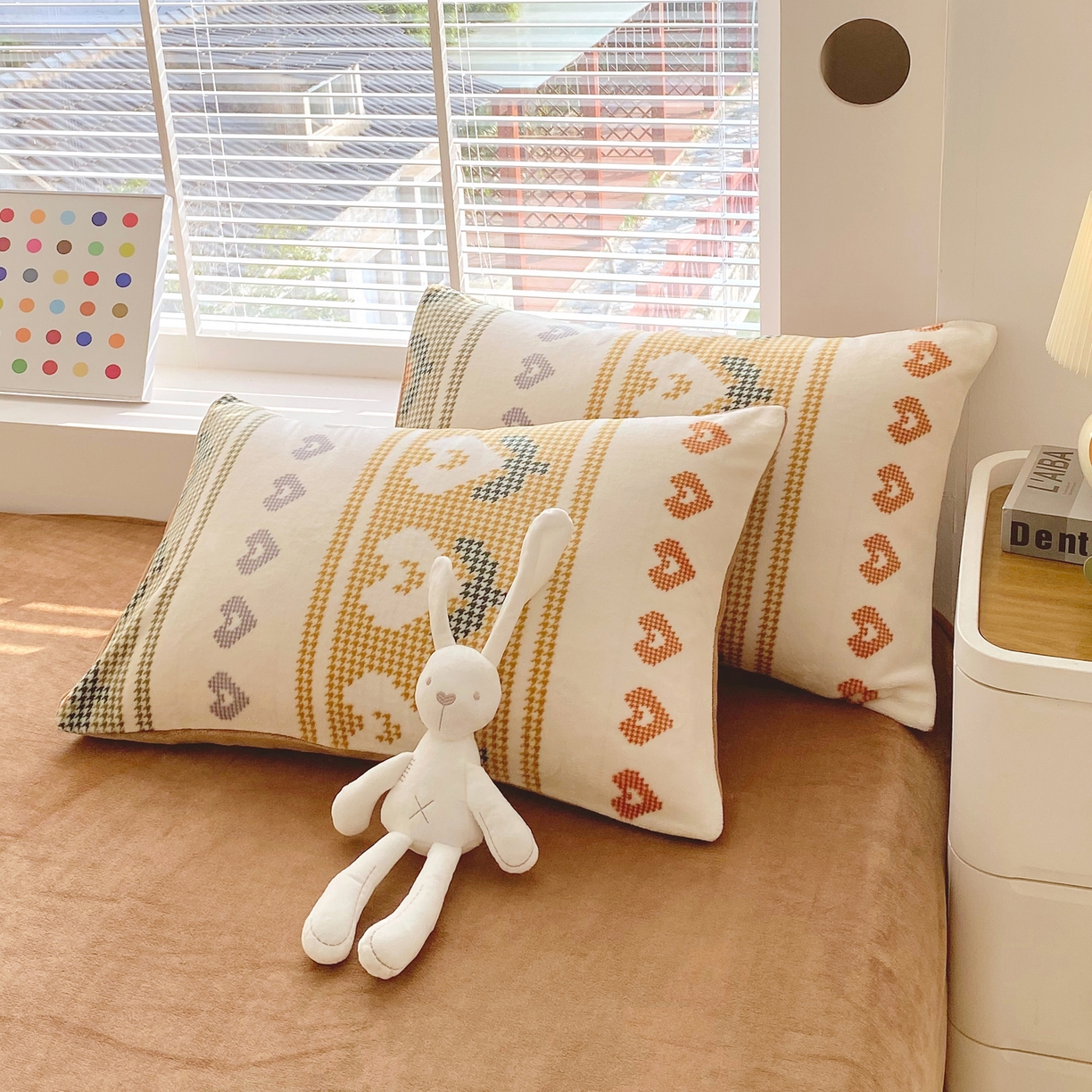 91家纺网 家纺一手货源 找家纺 金鑫汇家纺 2025年加厚高克重A类牛奶绒单枕套 同心千鸟格