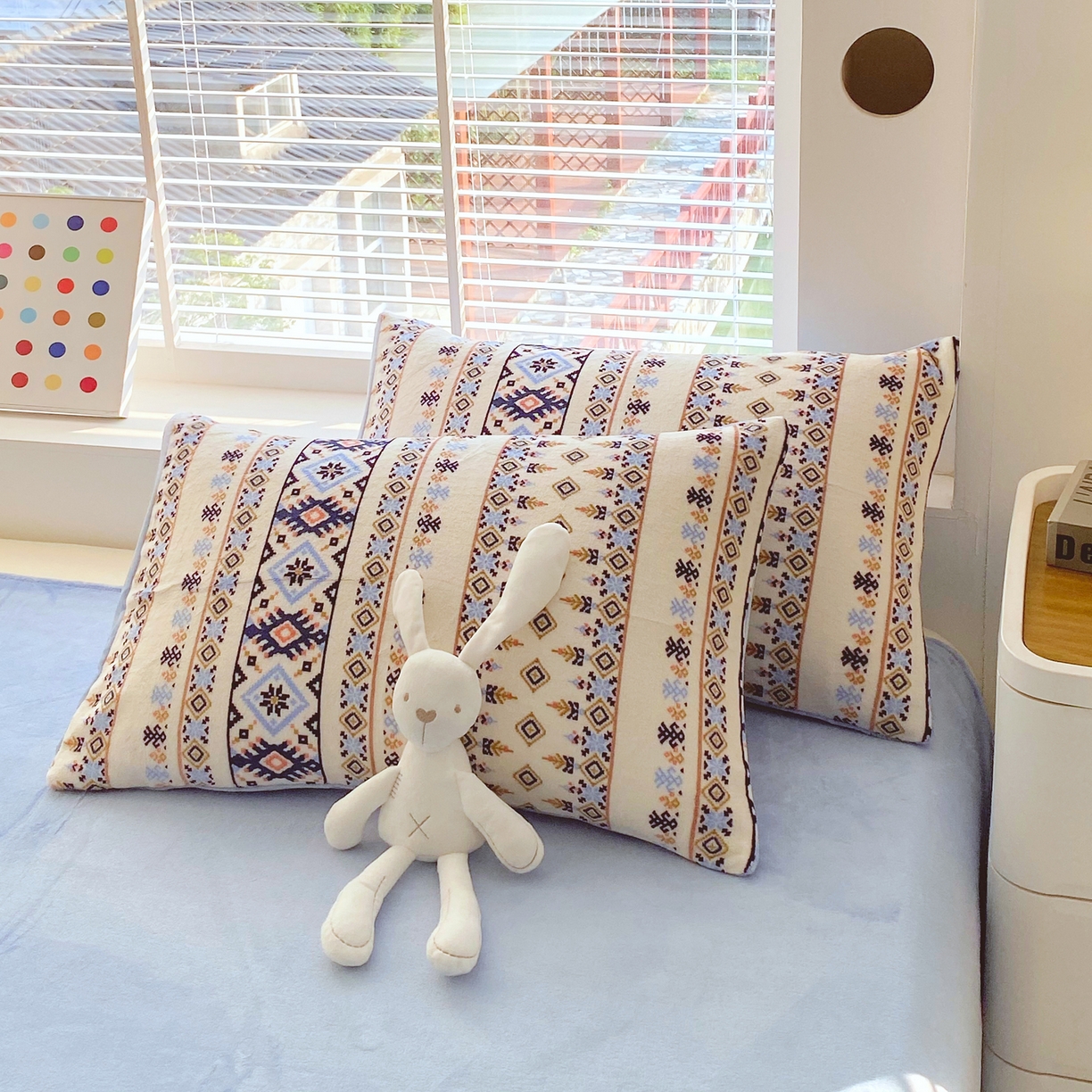 91家纺网 家纺一手货源 找家纺 金鑫汇家纺 2025年加厚高克重A类牛奶绒单枕套 波西米亚