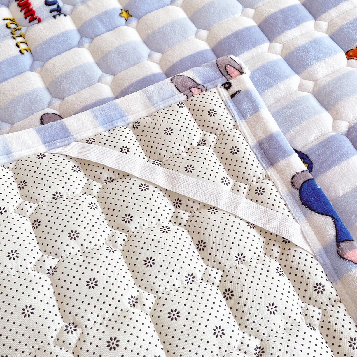 91家纺网 家纺一手货源 找家纺 （总）金鑫汇家纺 2025新款加厚牛奶豆豆绒暖绒包边床褥垫