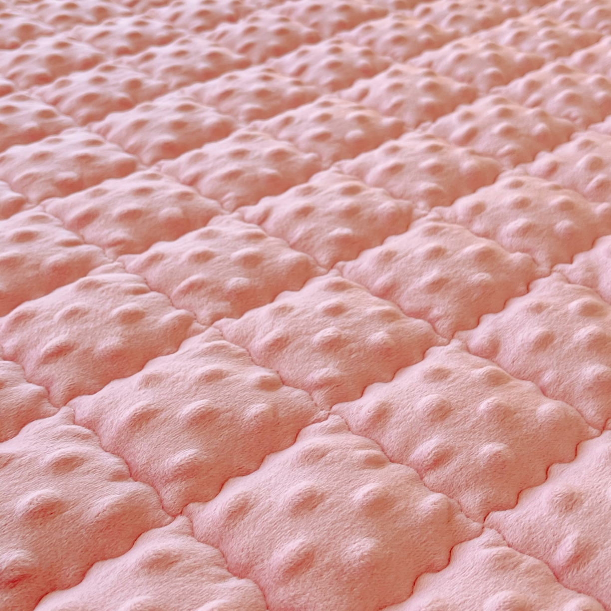 91家纺网 家纺一手货源 找家纺 金鑫汇家纺 2025新款加厚牛奶豆豆绒暖绒包边床褥垫 学生床：豆豆绒床褥垫：粉色