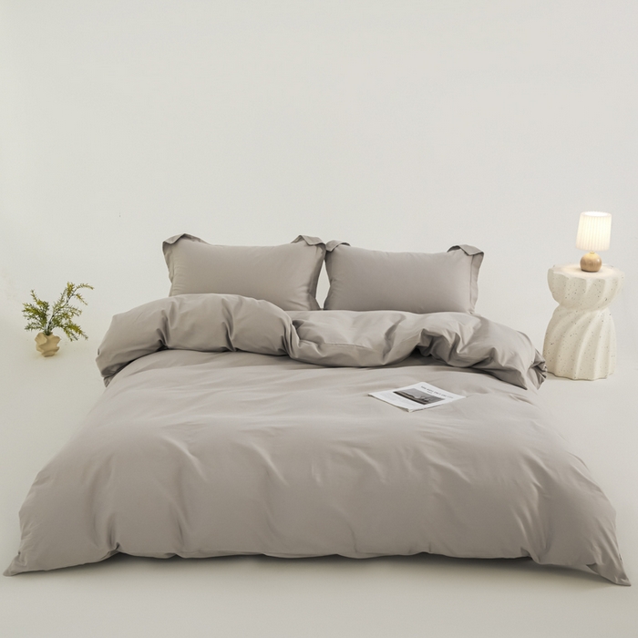 91家纺网 家纺一手货源 找家纺 红淳家纺 2025新款50支长绒棉贡缎磨毛四件套 雅灰