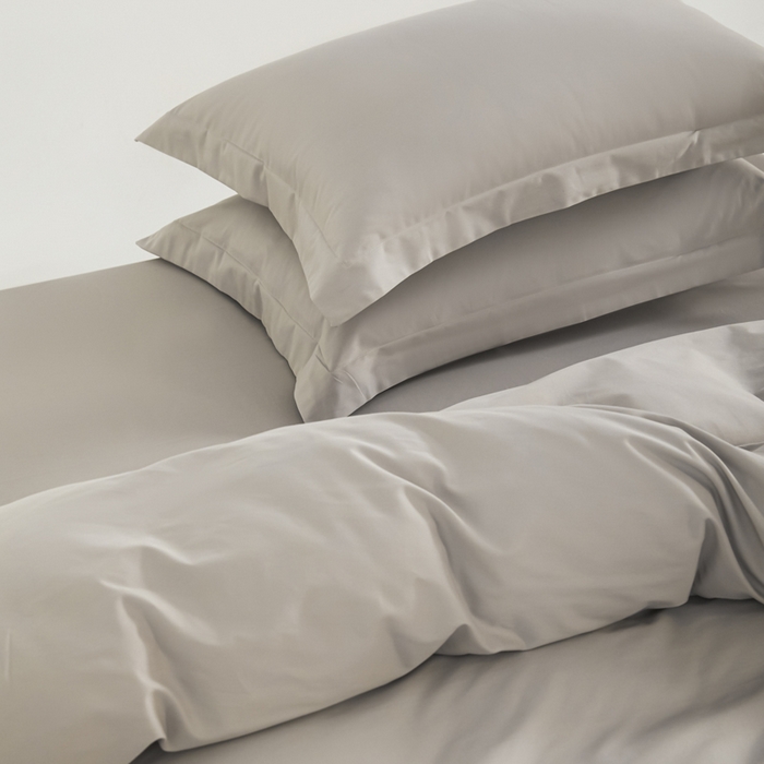 91家纺网 家纺一手货源 找家纺 红淳家纺 2025新款50支长绒棉贡缎磨毛四件套 雅灰