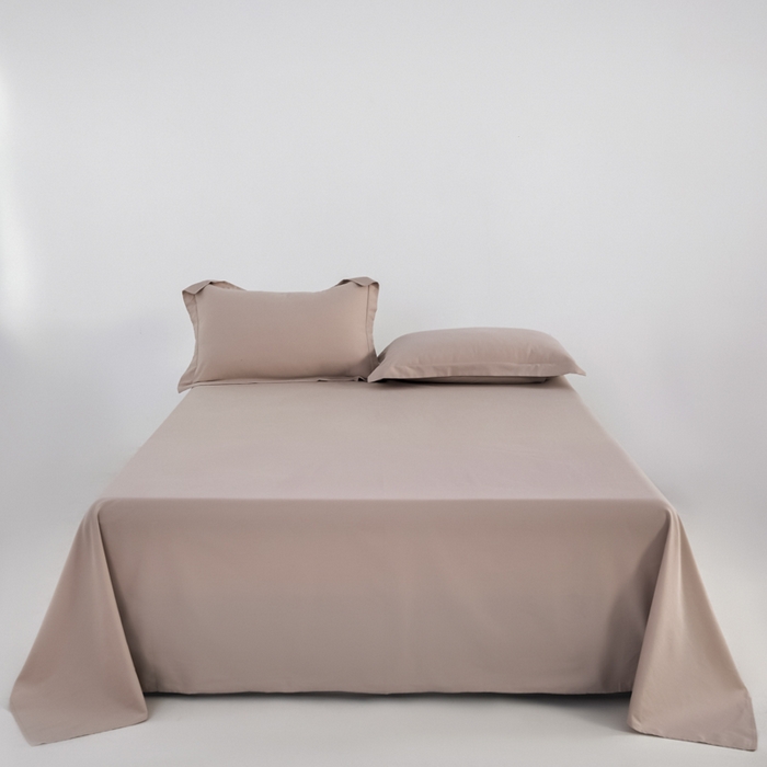 红淳家纺 2025新款50支长绒棉贡缎磨毛单床单系列 茜茜粉