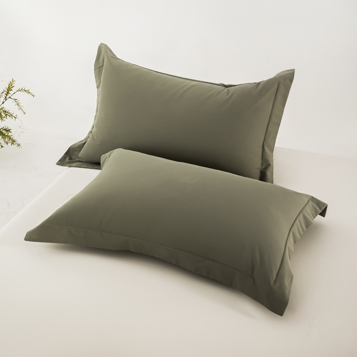 91家纺网 家纺一手货源 找家纺 红淳家纺 2025新款50支长绒棉贡缎磨毛单床单系列 竹青