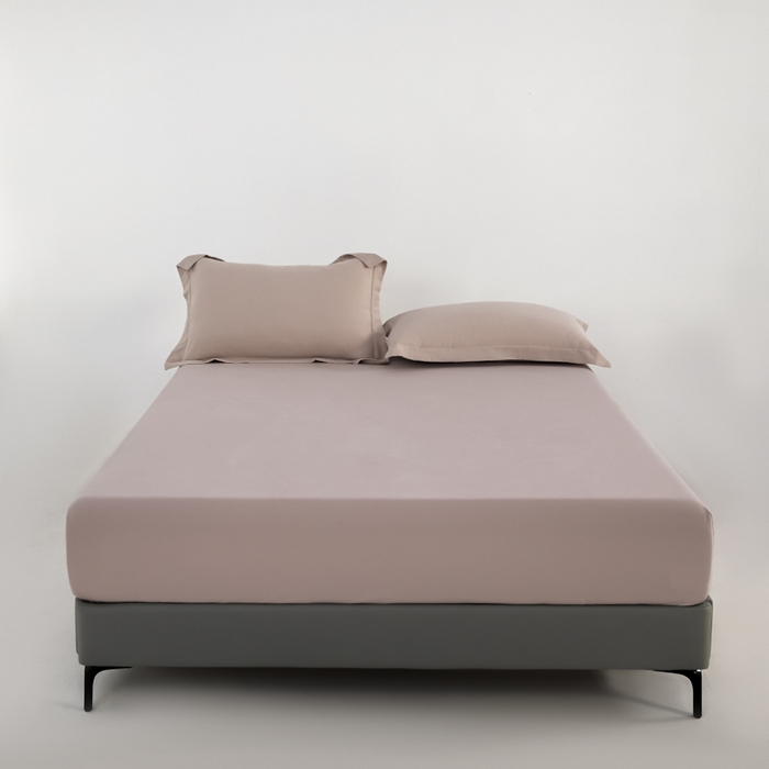 91家纺网 家纺一手货源 找家纺 红淳家纺 2025新款50支长绒棉贡缎磨毛单床单系列 茜茜粉