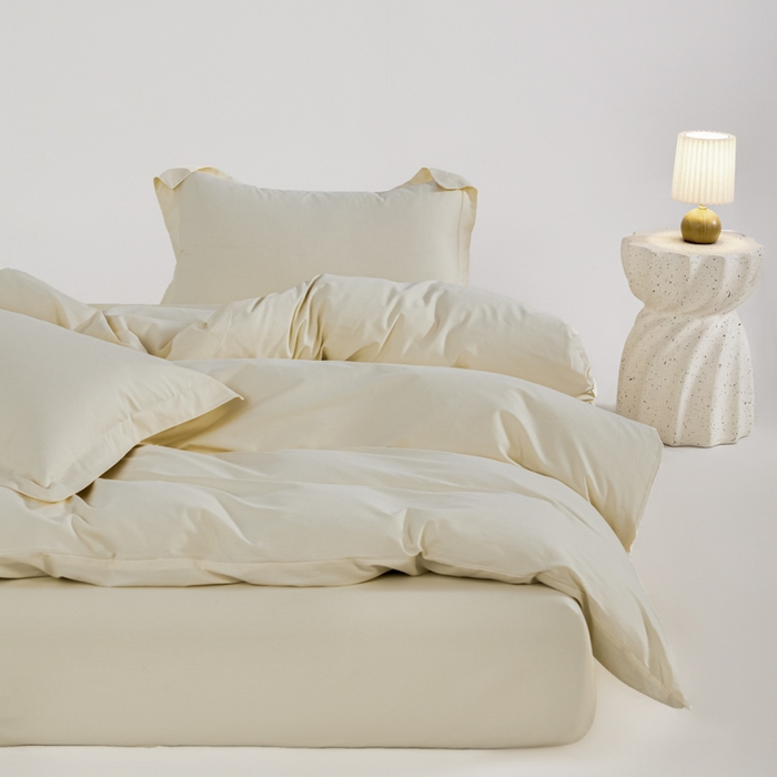 91家纺网 家纺一手货源 找家纺 红淳家纺 2025新款50支长绒棉贡缎磨毛单床单系列 高贵白