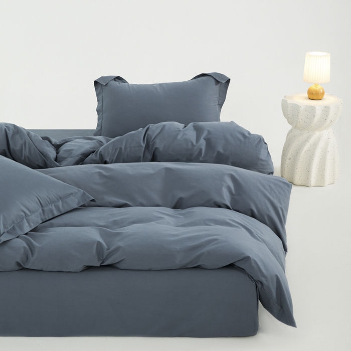 91家纺网 家纺一手货源 找家纺 红淳家纺 2025新款50支长绒棉贡缎磨毛单床单系列 南非蓝