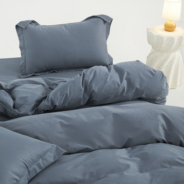 91家纺网 家纺一手货源 找家纺 红淳家纺 2025新款50支长绒棉贡缎磨毛单床单系列 南非蓝