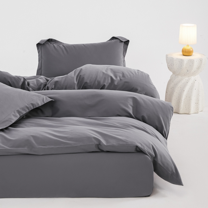 91家纺网 家纺一手货源 找家纺 红淳家纺 2025新款50支长绒棉贡缎磨毛单被套系列 紫罗兰