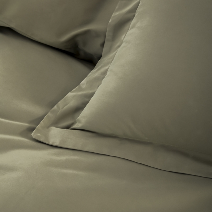 91家纺网 家纺一手货源 找家纺 红淳家纺 2025新款50支长绒棉贡缎磨毛单被套系列 竹青