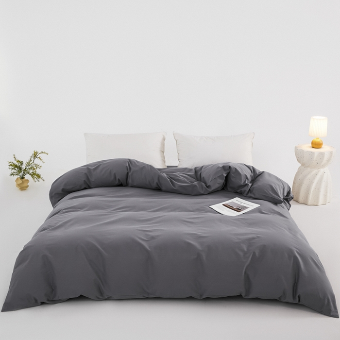 91家纺网 家纺一手货源 找家纺 红淳家纺 2025新款50支长绒棉贡缎磨毛单被套系列 紫罗兰